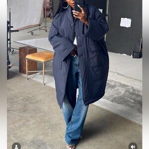 KBB by Khalana oversized navy jacket
